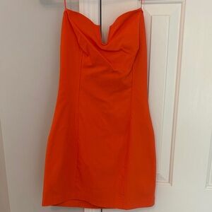 Endless Rose Bright Orange Strapless Mini Dress. Go Tigers